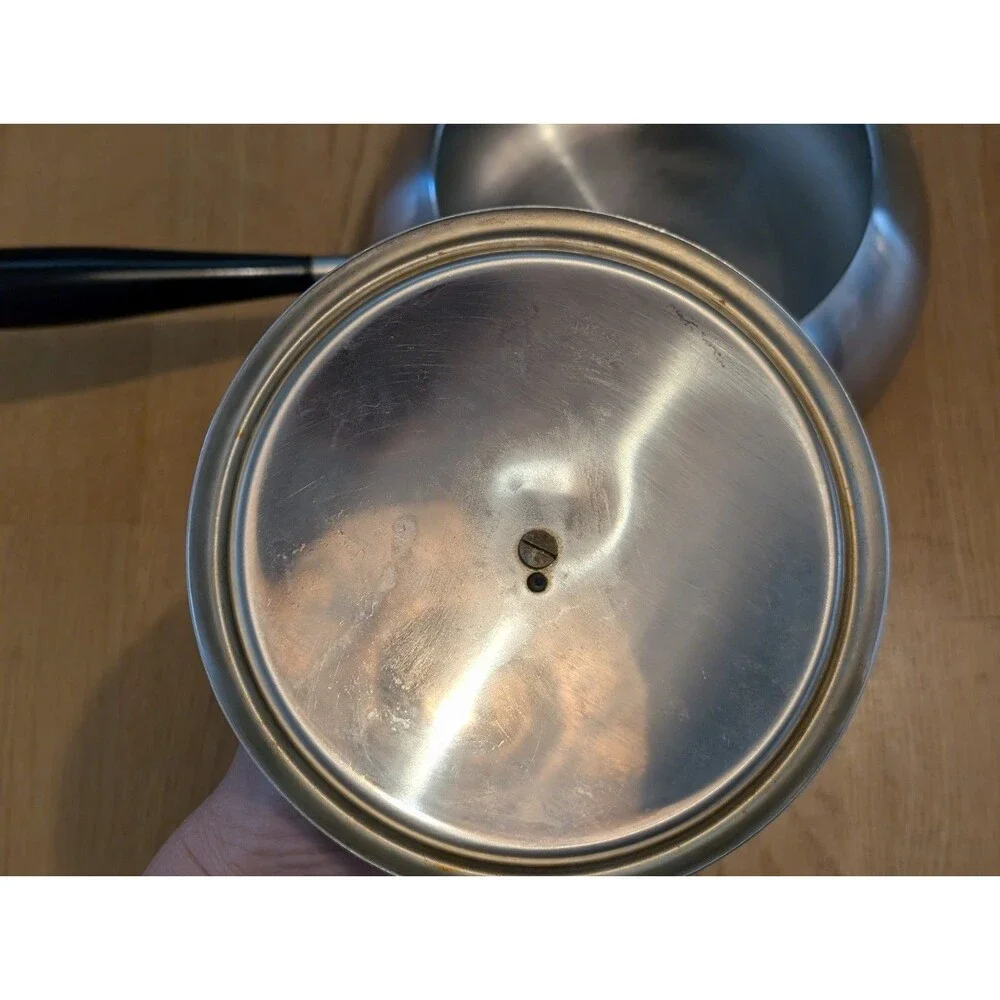 RARE! 1960's WMF Switzerland Fondue Pot W/Lid Cromargan Stainless MCM pot